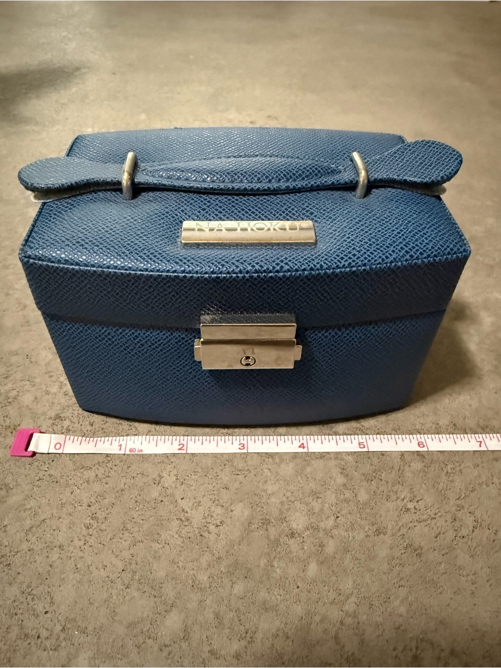 Na Hoku Blue Textured Jewelry Case with lock